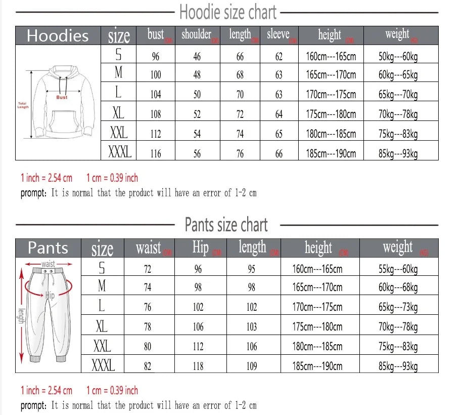 Fashion Men's Sweatshirt Hoody for Men Male Suit Spring 2022 Female Man Sets Women's Tracksuit Sportswear Hoodies + Sweatpants